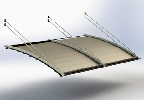 Curved pergola wall